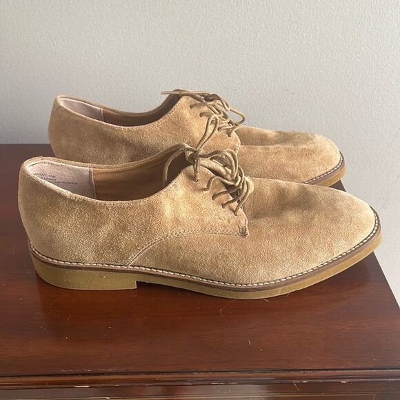 Steve Madden Dominant Suede Lace Up Loafers Sand Tan Size 10 Oxford - Picture 1 of 8